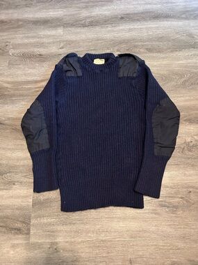 80s 1980s Commando Sweater Navy Blue Size 5 Jersey Man’s Heavy Navy Military